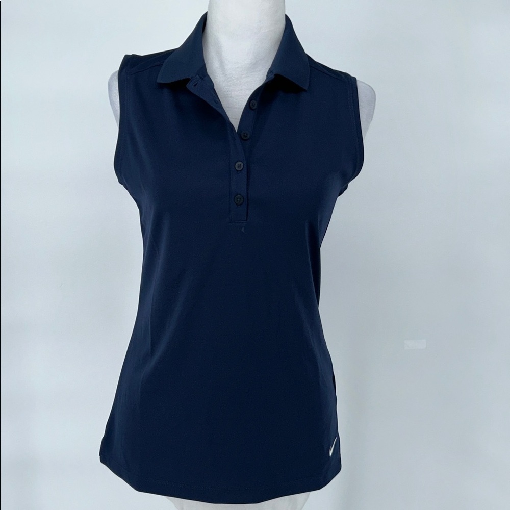 Nike Golf Tour Performance Polo in Navy Blues Sleeveless Shirt size Small - Picture 1 of 7
